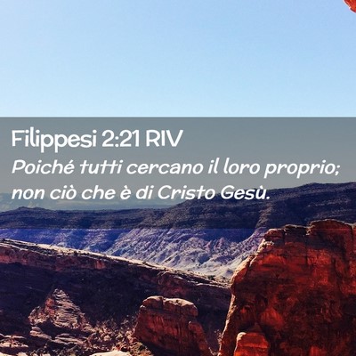 Picture 02 - Filippesi 2:21 RIV - Poiché tutti cercano il loro proprio; non ciò - Bible Verse Picture