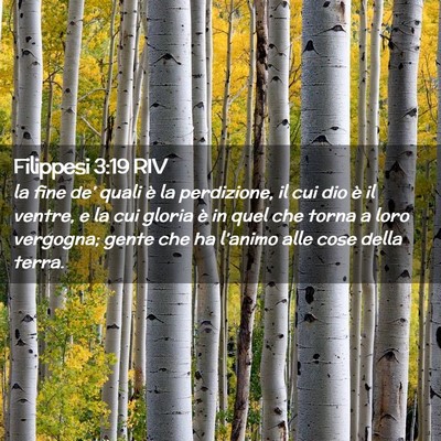 Picture 02 - Filippesi 3:19 RIV - la fine de’ quali è la perdizione, il cui dio - Bible Verse Picture