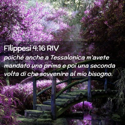 Picture 02 - Filippesi 4:16 RIV - poiché anche a Tessalonica m’avete mandato una - Bible Verse Picture
