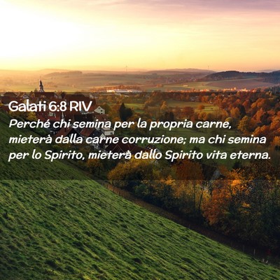 Picture 02 - Galati 6:8 RIV - Perché chi semina per la propria carne, mieterà - Bible Verse Picture