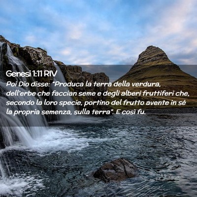 Picture 02 - Genesi 1:11 RIV - Poi Dio disse: “Produca la terra della verdura, - Bible Verse Picture