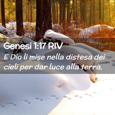 Picture 02 - Genesi 1:17 RIV - E Dio li mise nella distesa dei cieli per dar - Bible Verse Picture