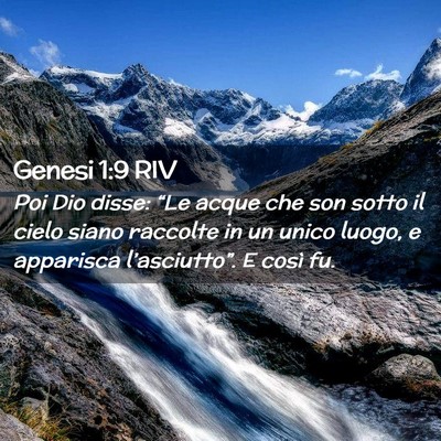 Picture 02 - Genesi 1:9 RIV - Poi Dio disse: “Le acque che son sotto il cielo - Bible Verse Picture