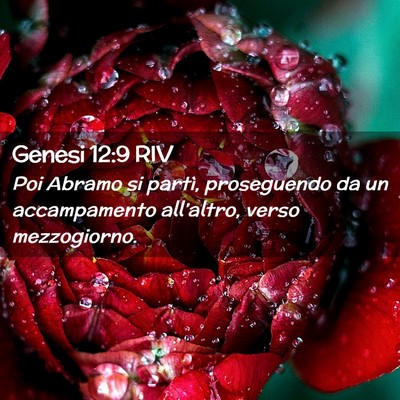 Picture 02 - Genesi 12:9 RIV - Poi Abramo si partì, proseguendo da un - Bible Verse Picture