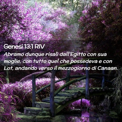 Picture 02 - Genesi 13:1 RIV - Abramo dunque risalì dall’Egitto con sua - Bible Verse Picture