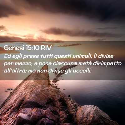 Picture 02 - Genesi 15:10 RIV - Ed egli prese tutti questi animali, li divise per - Bible Verse Picture