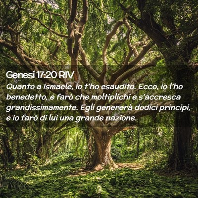 Picture 02 - Genesi 17:20 RIV - Quanto a Ismaele, io t’ho esaudito. Ecco, io - Bible Verse Picture