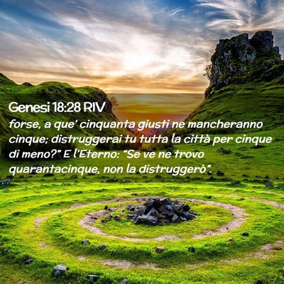 Picture 02 - Genesi 18:28 RIV - forse, a que’ cinquanta giusti ne mancheranno - Bible Verse Picture