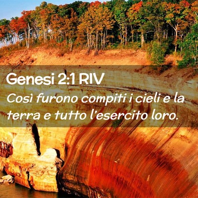 Picture 02 - Genesi 2:1 RIV - Così furono compiti i cieli e la terra e tutto - Bible Verse Picture