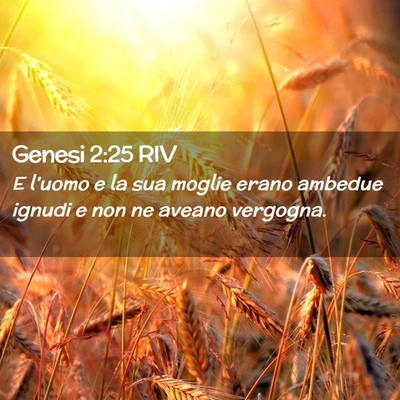 Picture 02 - Genesi 2:25 RIV - E l’uomo e la sua moglie erano ambedue ignudi e - Bible Verse Picture