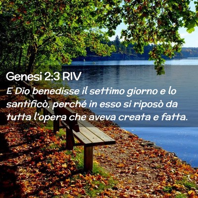 Picture 02 - Genesi 2:3 RIV - E Dio benedisse il settimo giorno e lo - Bible Verse Picture