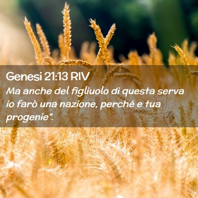 Picture 02 - Genesi 21:13 RIV - Ma anche del figliuolo di questa serva io farò - Bible Verse Picture