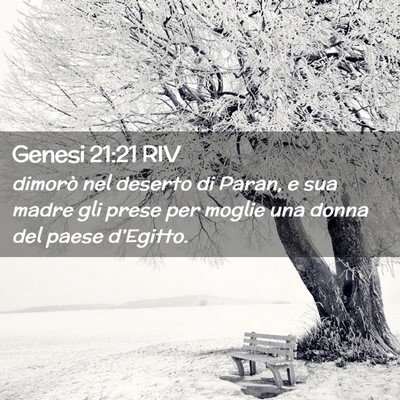 Picture 02 - Genesi 21:21 RIV - dimorò nel deserto di Paran, e sua madre gli - Bible Verse Picture