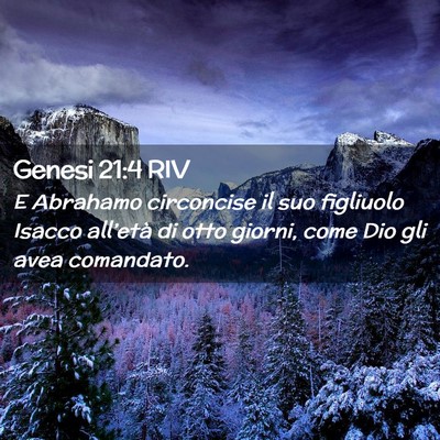 Picture 02 - Genesi 21:4 RIV - E Abrahamo circoncise il suo figliuolo Isacco - Bible Verse Picture