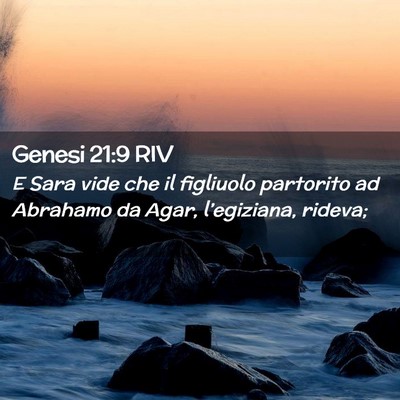 Picture 02 - Genesi 21:9 RIV - E Sara vide che il figliuolo partorito ad - Bible Verse Picture