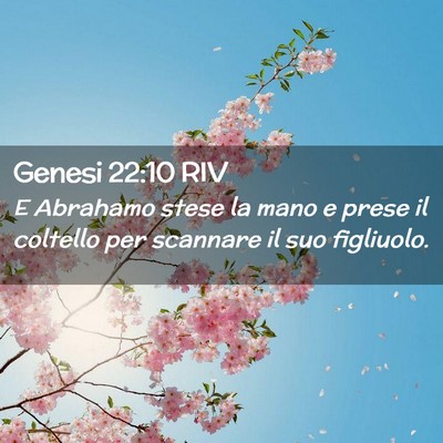 Picture 02 - Genesi 22:10 RIV - E Abrahamo stese la mano e prese il coltello per - Bible Verse Picture