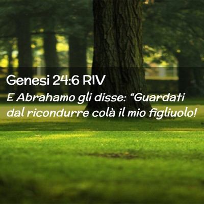 Picture 02 - Genesi 24:6 RIV - E Abrahamo gli disse: “Guardati dal ricondurre - Bible Verse Picture
