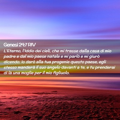 Picture 02 - Genesi 24:7 RIV - L’Eterno, l’Iddio dei cieli, che mi trasse - Bible Verse Picture
