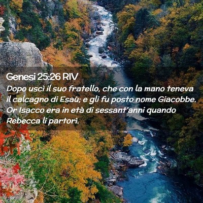 Picture 02 - Genesi 25:26 RIV - Dopo uscì il suo fratello, che con la mano - Bible Verse Picture