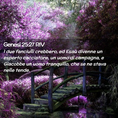 Picture 02 - Genesi 25:27 RIV - I due fanciulli crebbero, ed Esaù divenne un - Bible Verse Picture