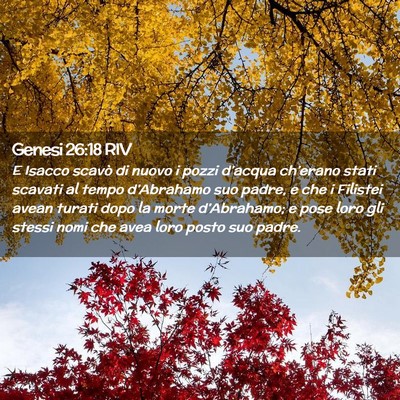 Picture 02 - Genesi 26:18 RIV - E Isacco scavò di nuovo i pozzi d’acqua - Bible Verse Picture