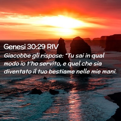 Picture 02 - Genesi 30:29 RIV - Giacobbe gli rispose: “Tu sai in qual modo io - Bible Verse Picture