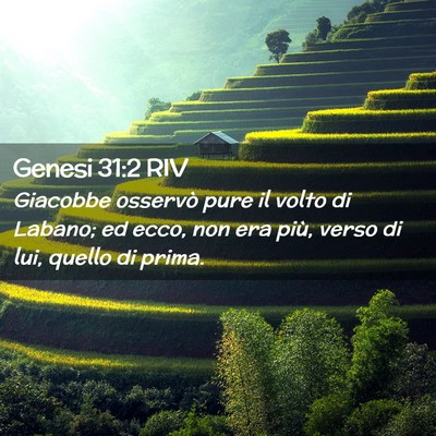 Picture 02 - Genesi 31:2 RIV - Giacobbe osservò pure il volto di Labano; ed - Bible Verse Picture