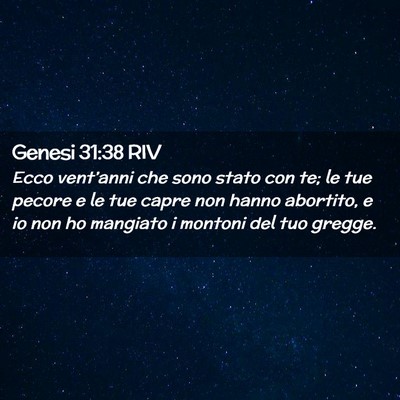 Picture 02 - Genesi 31:38 RIV - Ecco vent’anni che sono stato con te; le tue - Bible Verse Picture