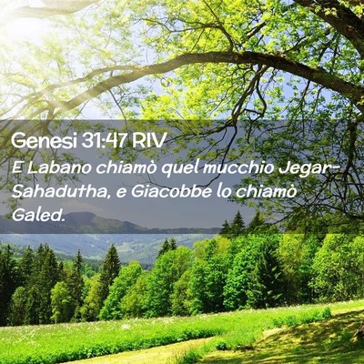 Picture 02 - Genesi 31:47 RIV - E Labano chiamò quel mucchio Jegar-Sahadutha, e - Bible Verse Picture