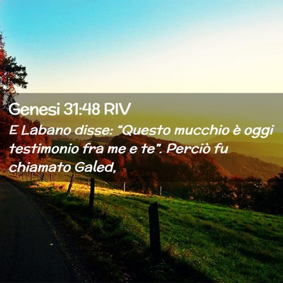 Picture 02 - Genesi 31:48 RIV - E Labano disse: “Questo mucchio è oggi - Bible Verse Picture