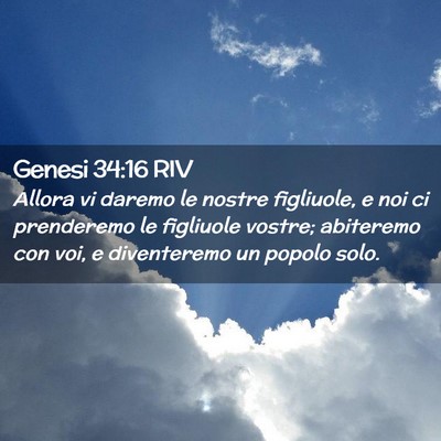Picture 02 - Genesi 34:16 RIV - Allora vi daremo le nostre figliuole, e noi ci - Bible Verse Picture