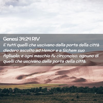 Picture 02 - Genesi 34:24 RIV - E tutti quelli che uscivano dalla porta della - Bible Verse Picture