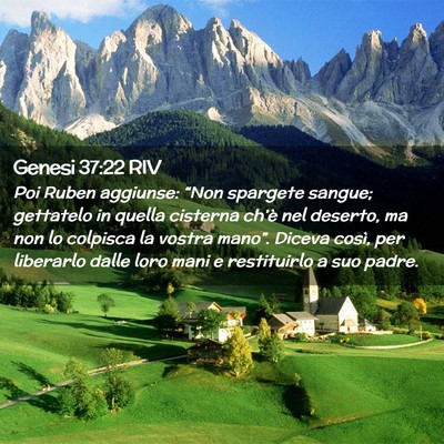 Picture 02 - Genesi 37:22 RIV - Poi Ruben aggiunse: “Non spargete sangue; - Bible Verse Picture