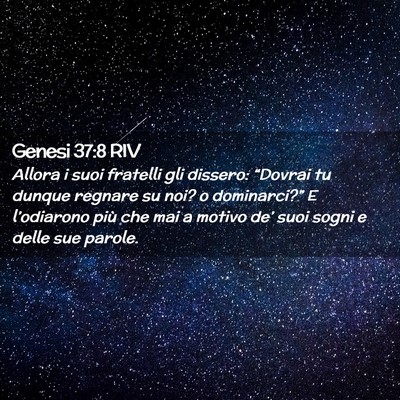 Picture 02 - Genesi 37:8 RIV - Allora i suoi fratelli gli dissero: “Dovrai tu - Bible Verse Picture