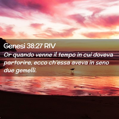 Picture 02 - Genesi 38:27 RIV - Or quando venne il tempo in cui doveva partorire, - Bible Verse Picture