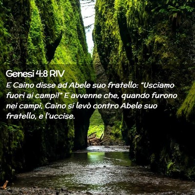 Picture 02 - Genesi 4:8 RIV - E Caino disse ad Abele suo fratello: “Usciamo - Bible Verse Picture
