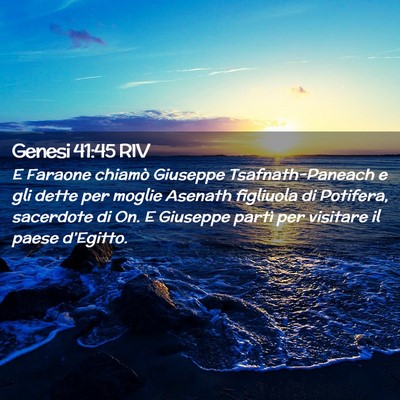 Picture 02 - Genesi 41:45 RIV - E Faraone chiamò Giuseppe Tsafnath-Paneach e gli - Bible Verse Picture