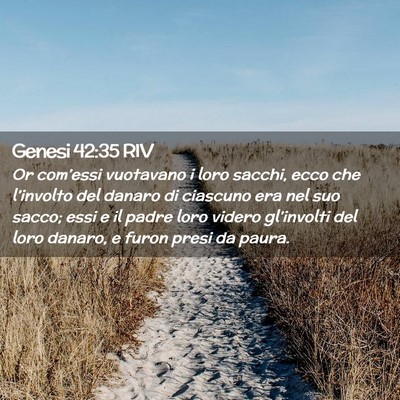 Picture 02 - Genesi 42:35 RIV - Or com’essi vuotavano i loro sacchi, ecco che - Bible Verse Picture