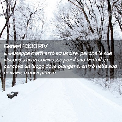 Picture 02 - Genesi 43:30 RIV - E Giuseppe s’affrettò ad uscire, perché le - Bible Verse Picture