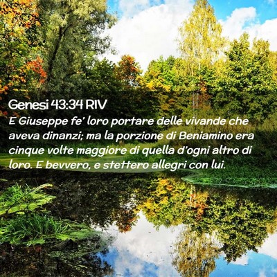 Picture 02 - Genesi 43:34 RIV - E Giuseppe fe’ loro portare delle vivande che - Bible Verse Picture
