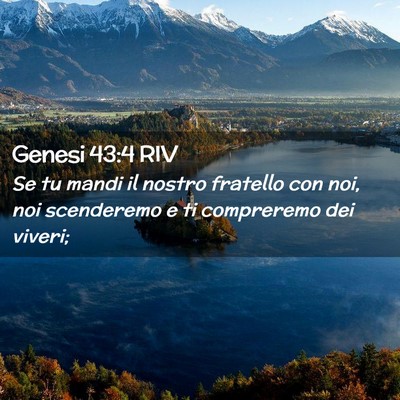 Picture 02 - Genesi 43:4 RIV - Se tu mandi il nostro fratello con noi, noi - Bible Verse Picture