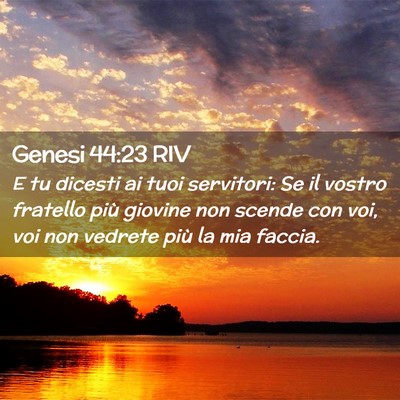 Picture 02 - Genesi 44:23 RIV - E tu dicesti ai tuoi servitori: Se il vostro - Bible Verse Picture