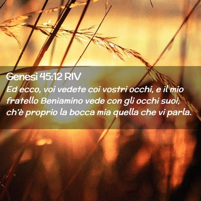 Picture 02 - Genesi 45:12 RIV - Ed ecco, voi vedete coi vostri occhi, e il mio - Bible Verse Picture