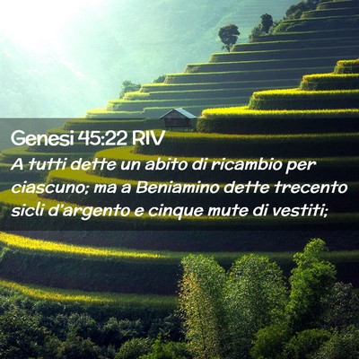 Picture 02 - Genesi 45:22 RIV - A tutti dette un abito di ricambio per ciascuno; - Bible Verse Picture