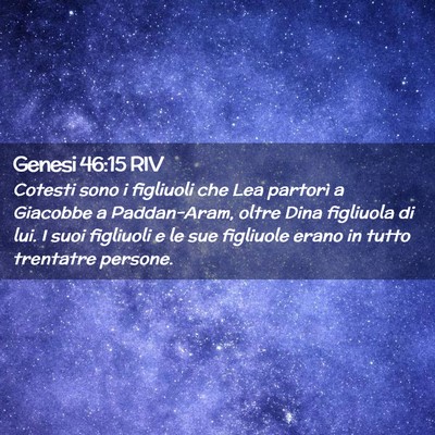 Picture 02 - Genesi 46:15 RIV - Cotesti sono i figliuoli che Lea partorì a - Bible Verse Picture