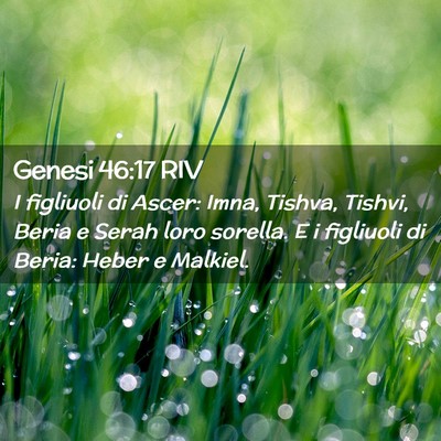 Picture 02 - Genesi 46:17 RIV - I figliuoli di Ascer: Imna, Tishva, Tishvi, Beria - Bible Verse Picture