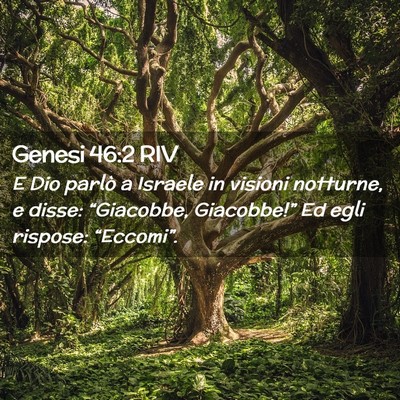 Picture 02 - Genesi 46:2 RIV - E Dio parlò a Israele in visioni notturne, e - Bible Verse Picture