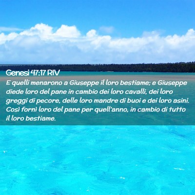 Picture 02 - Genesi 47:17 RIV - E quelli menarono a Giuseppe il loro bestiame; e - Bible Verse Picture