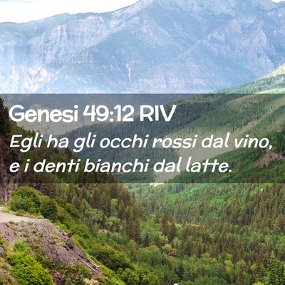 Picture 02 - Genesi 49:12 RIV - Egli ha gli occhi rossi dal vino, e i denti - Bible Verse Picture