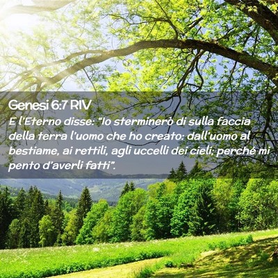 Picture 02 - Genesi 6:7 RIV - E l’Eterno disse: “Io sterminerò di sulla - Bible Verse Picture